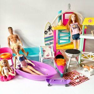 Barbie Doll Farm Pool Kayak Etc Lot